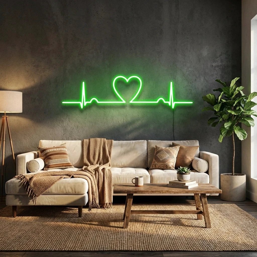 Heart Beat Led Neon Sign Light