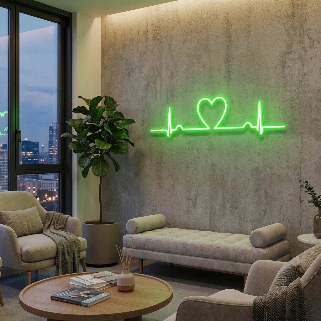 Heart Beat Led Neon Sign Light
