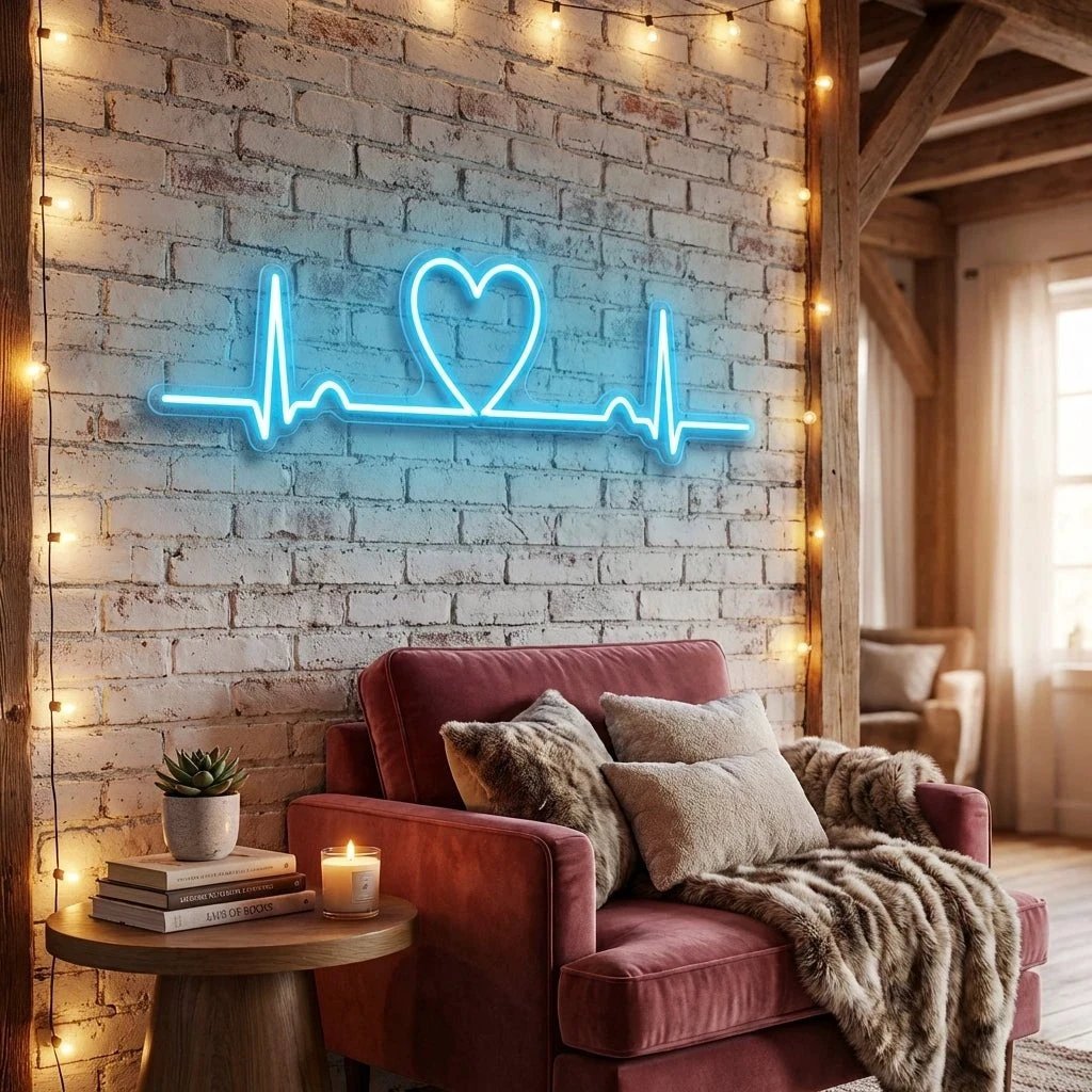 Heart Beat Led Neon Sign Light