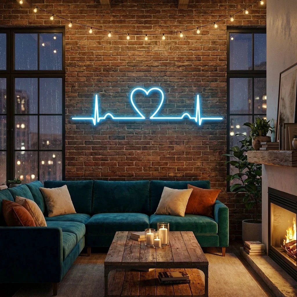 Heart Beat Led Neon Sign Light