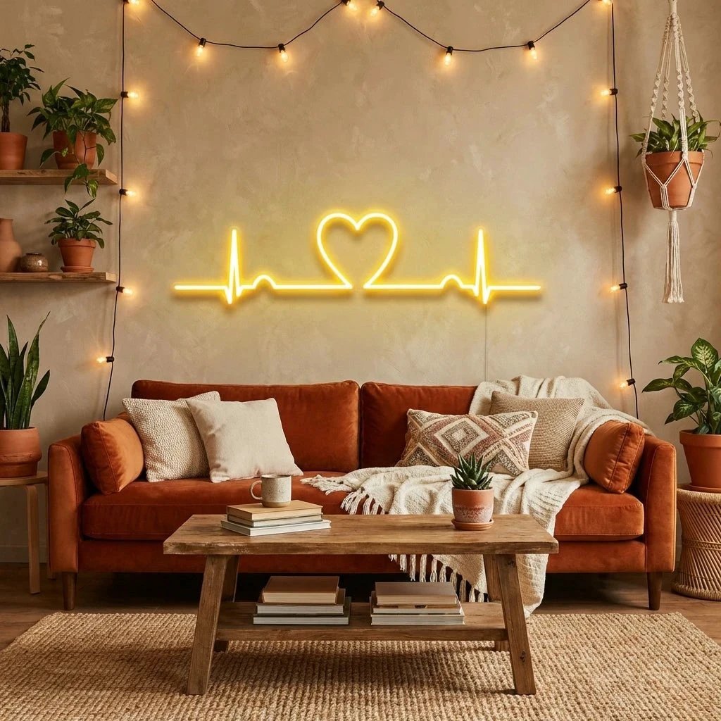 Heart Beat Led Neon Sign Light