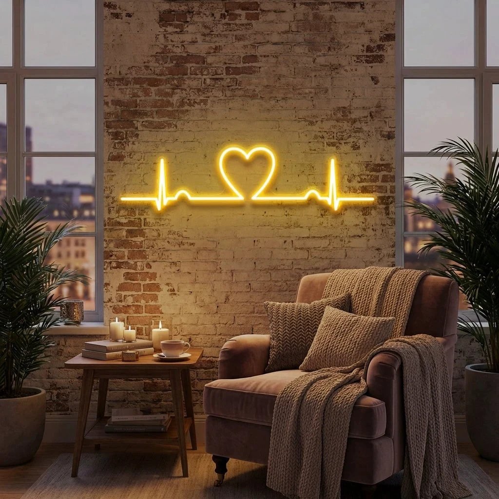 Heart Beat Led Neon Sign Light