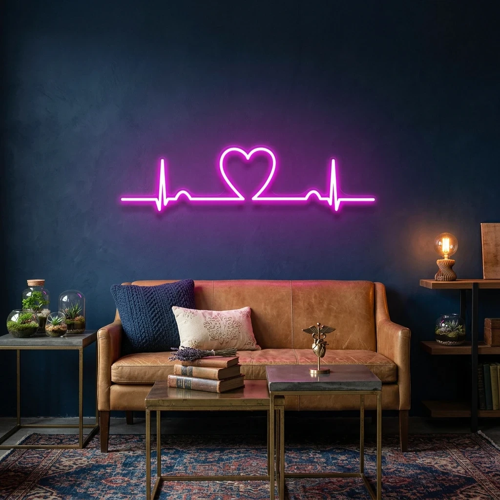 Heart Beat Led Neon Sign Light