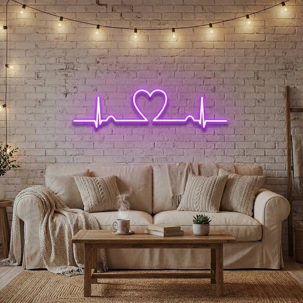 Heart Beat Led Neon Sign Light
