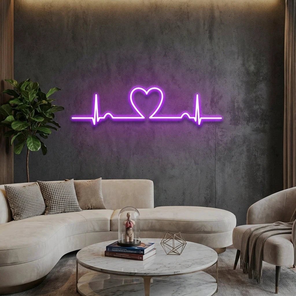Heart Beat Led Neon Sign Light