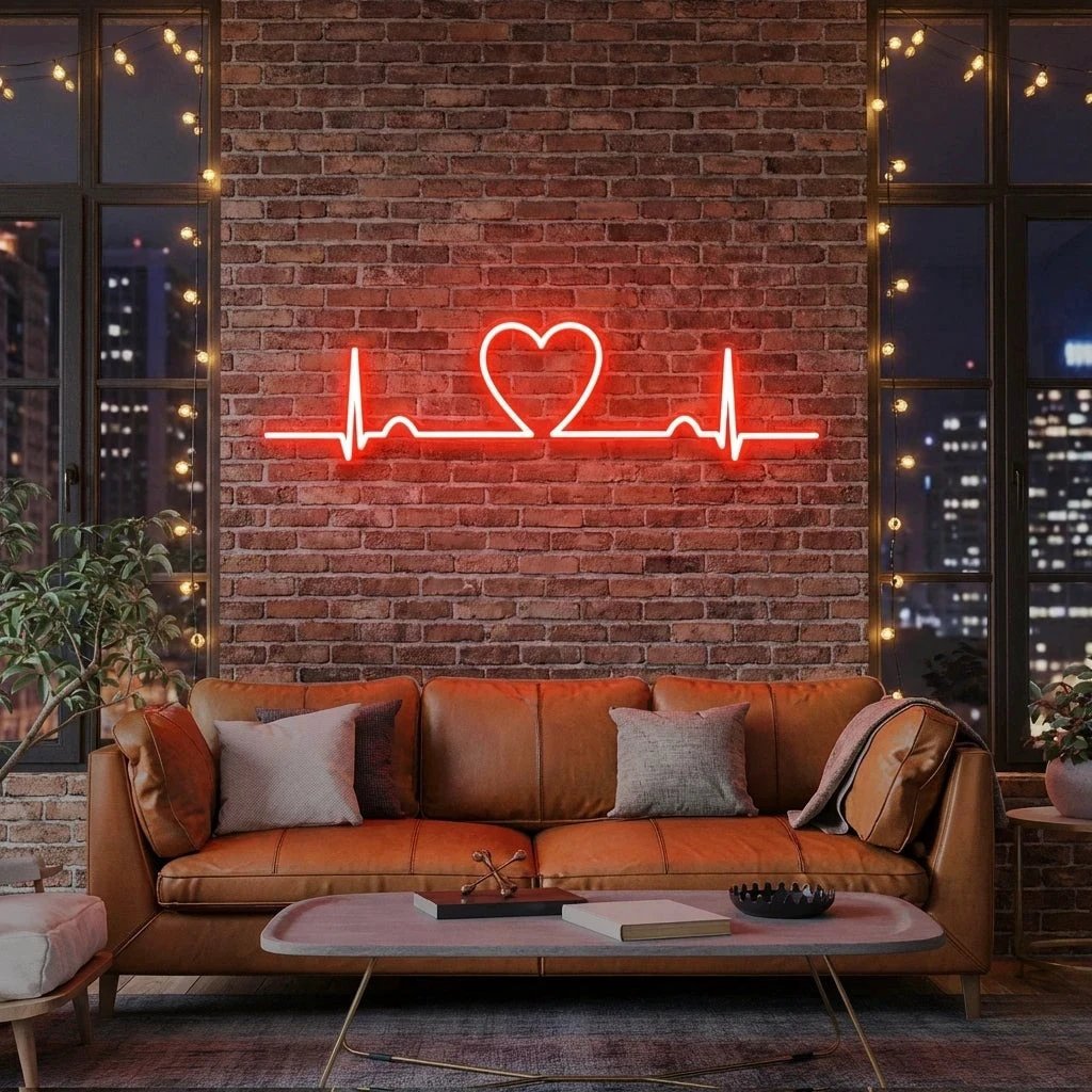 Heart Beat Led Neon Sign Light