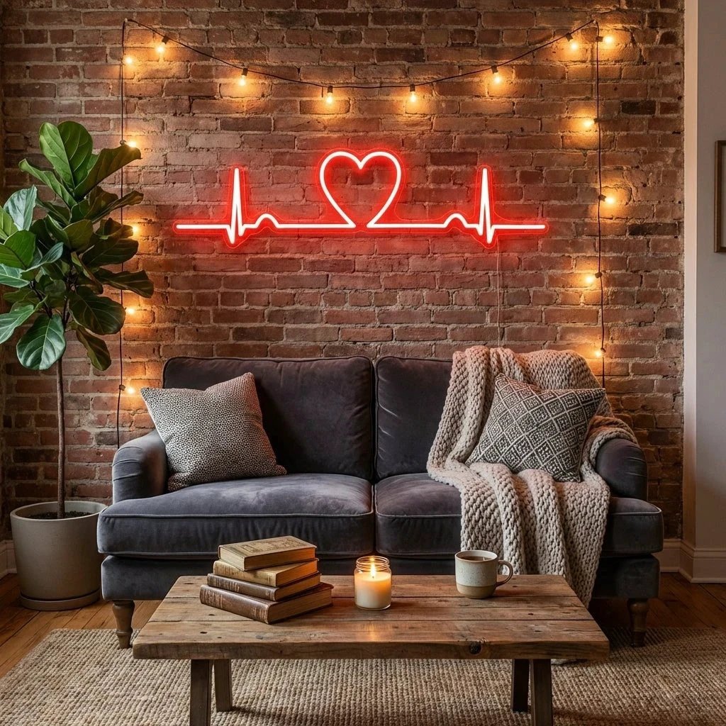 Heart Beat Led Neon Sign Light
