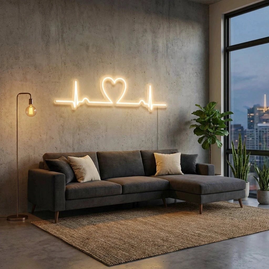Heart Beat Led Neon Sign Light