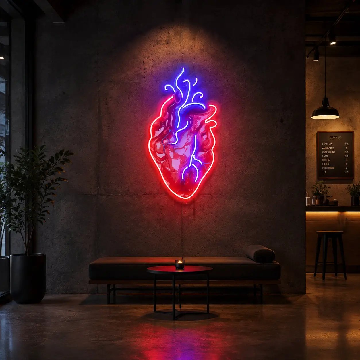 Heart Led Neon Acrylic Artwork