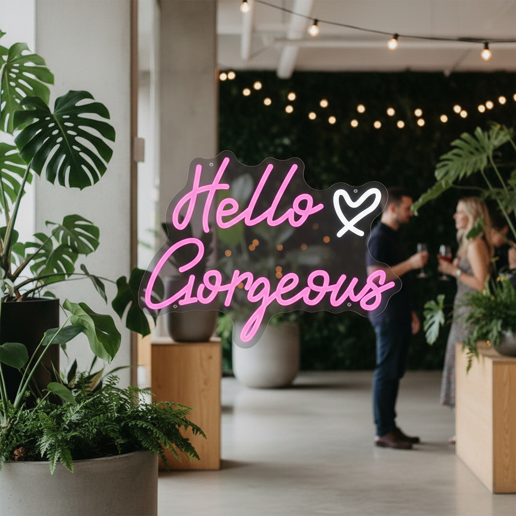 Hello Gorgeous Neon Sign for Home&Shop&Party Decor