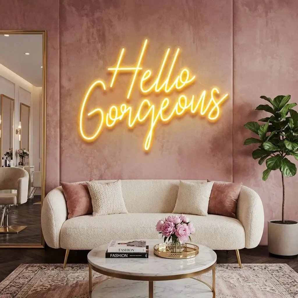 Hello Gorgeous Led Neon Sign Light – Orange – view 26