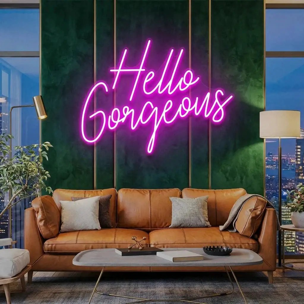Hello Gorgeous Led Neon Sign Light – Hot Pink – view 36