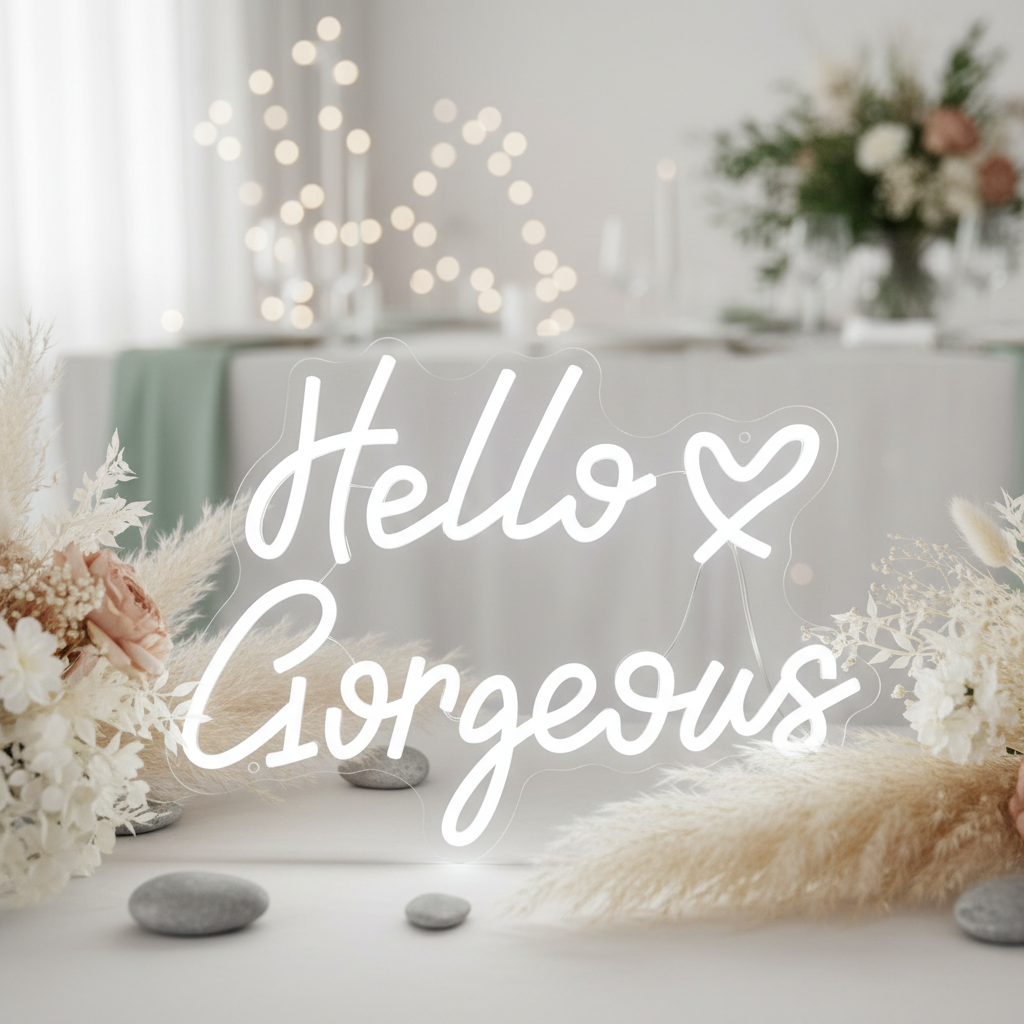 Hello Gorgeous Neon Sign for Home&Shop&Party Decor