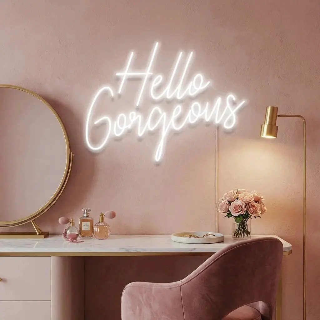 Hello Gorgeous Led Neon Sign Light – Cool White