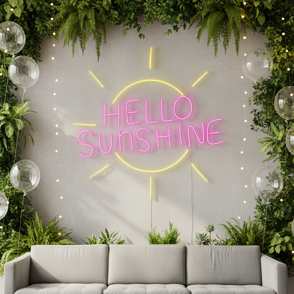 Hello Sunshine Neon Sign Custom Summer Party Decor Sign - VN03 - Customneonstudio