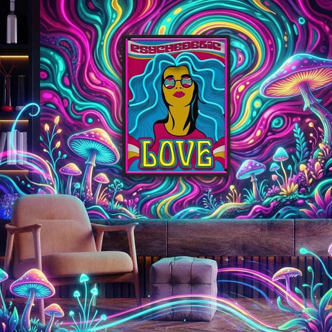 Hippie Girl Pop Art Led Neon Sign Light