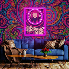 Hippie Woman Psychedelic Pop Art Led Neon Sign Light