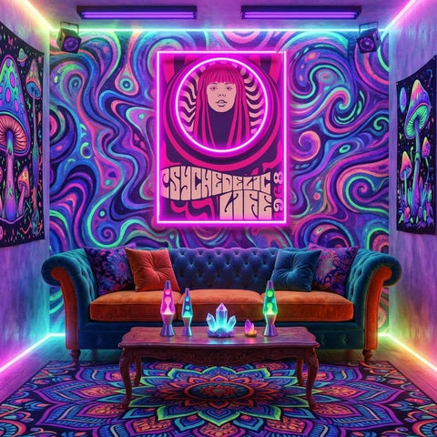 Hippie Woman Psychedelic Pop Art Led Neon Sign Light