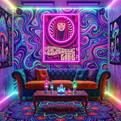 Hippie Woman Psychedelic Pop Art Led Neon Sign Light