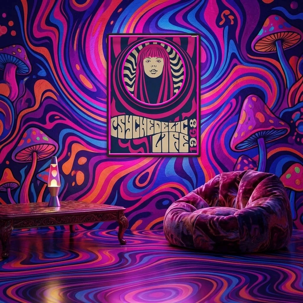 Hippie Woman Psychedelic Pop Art Led Neon Sign Light