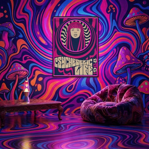Hippie Woman Psychedelic Pop Art Led Neon Sign Light