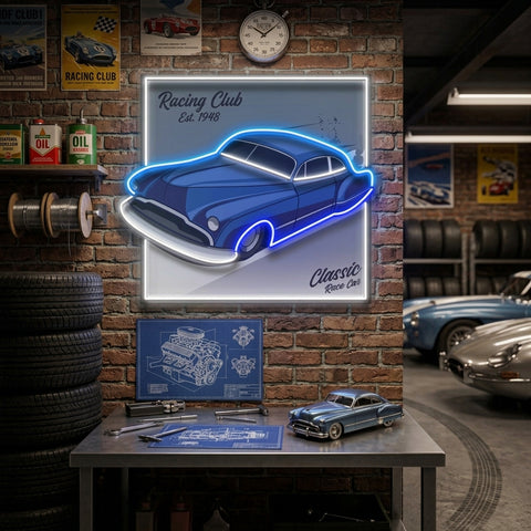 Hot Rod Racer LED Neon Sign Light Pop Art
