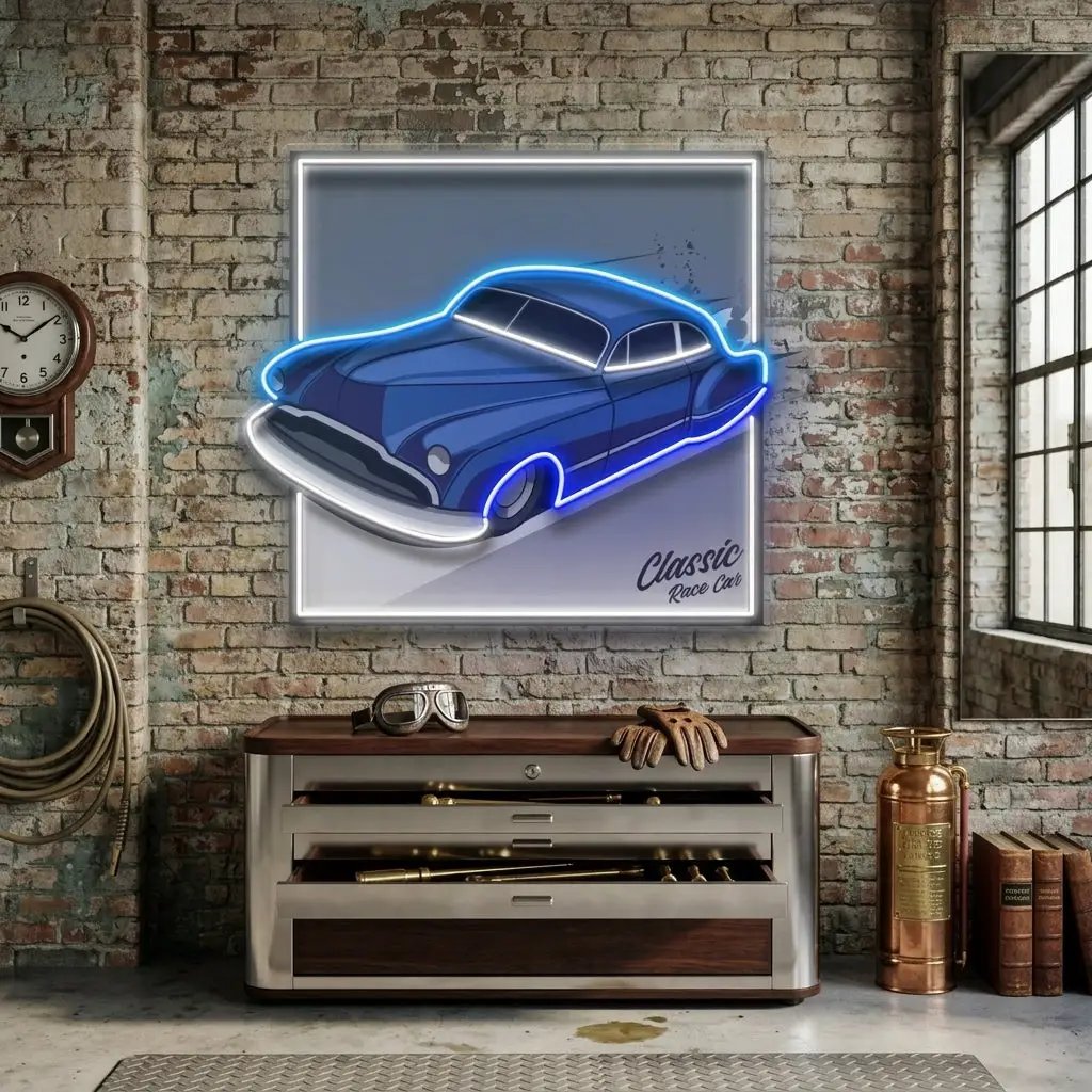 Hot Rod Racer LED Neon Sign Light Pop Art