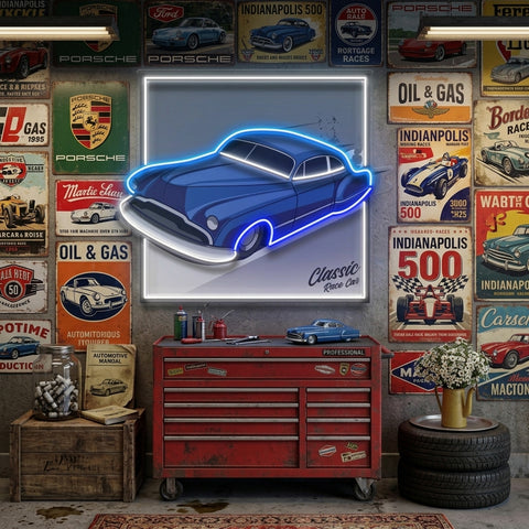 Hot Rod Racer LED Neon Sign Light Pop Art
