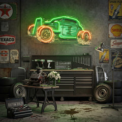 Hotrod Car LED Neon Sign Light Pop Art