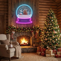 House Scene Globe Art Work Led Neon Sign Light