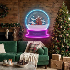 House Scene Globe Art Work Led Neon Sign Light