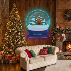 House Scene Globe Art Work Led Neon Sign Light