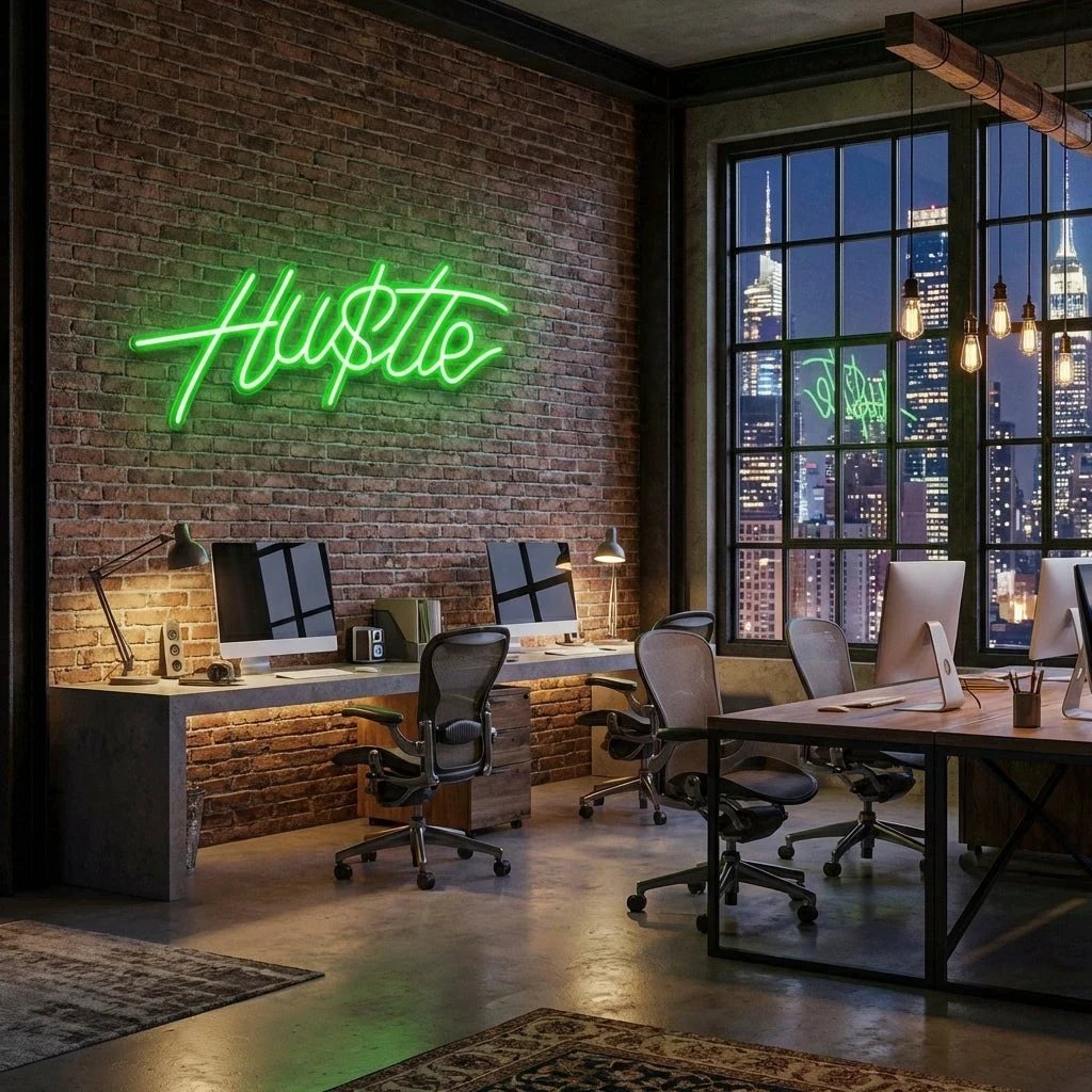 Hustle Led Neon Sign Light