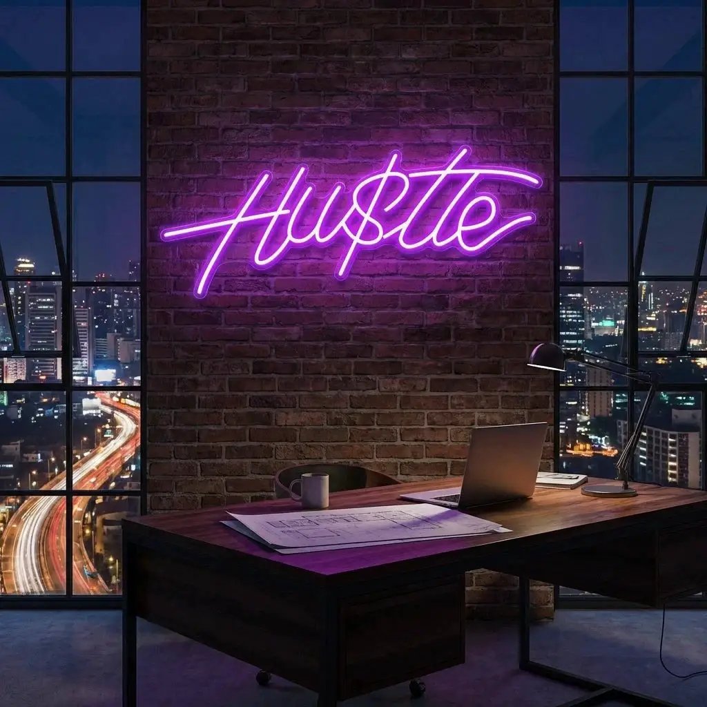 Hustle Led Neon Sign Light