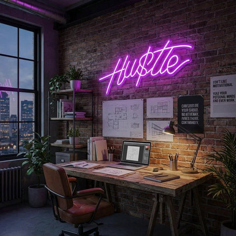 Hustle Led Neon Sign Light