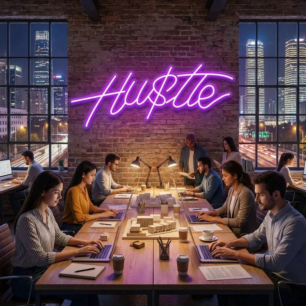 Hustle Led Neon Sign Light