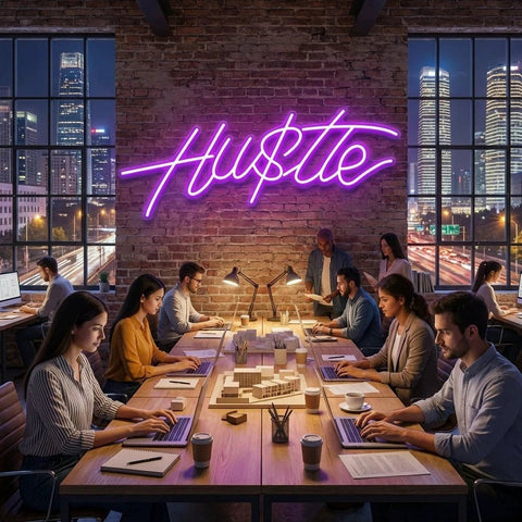 Hustle Led Neon Sign Light