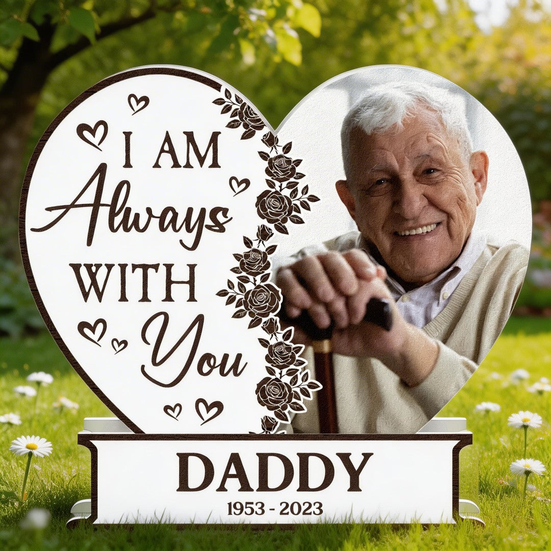 I Am Always With You Heart-Shaped - Personalized Photo Light Box