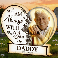 I Am Always With You Heart-Shaped - Personalized Photo Light Box