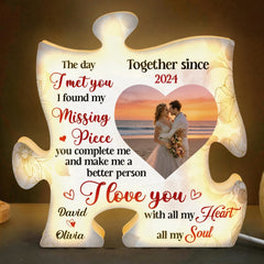 I Love You With All My Heart All My Soul - Personalized Photo Light Box