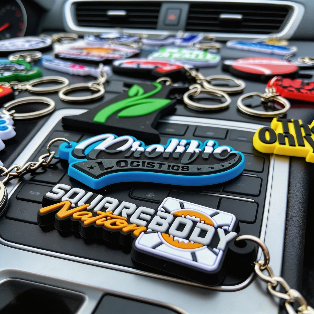 Custom 3D Die-Cut Rubber Keychains