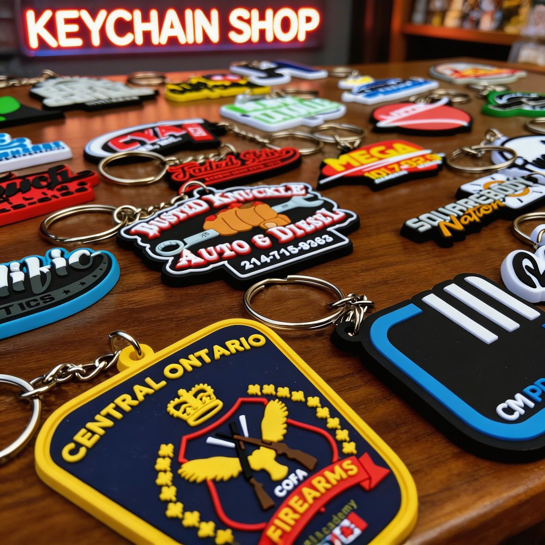 Custom 3D Die-Cut Rubber Keychains