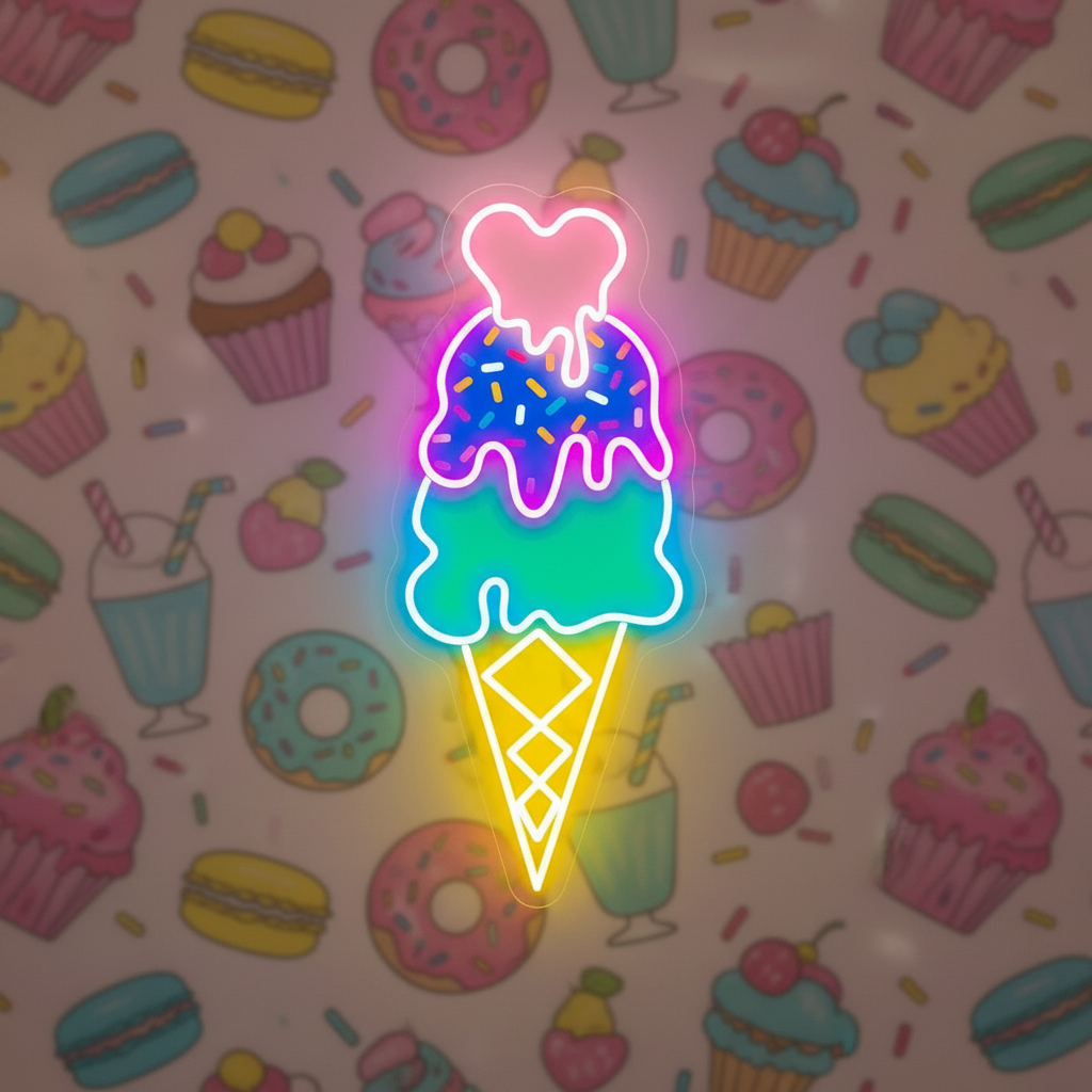 Ice Cream Neon Sign Restaurant Wall Decor Neon Sign