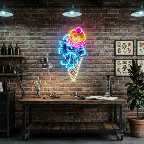 Ice Cream Zombie LED Neon Sign Light Pop Art