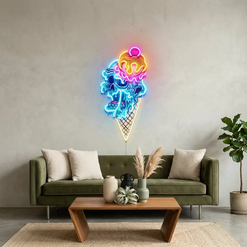 Ice Cream Zombie LED Neon Sign Light Pop Art
