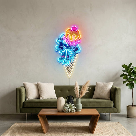Ice Cream Zombie LED Neon Sign Light Pop Art