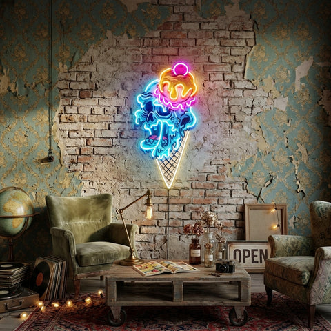 Ice Cream Zombie LED Neon Sign Light Pop Art