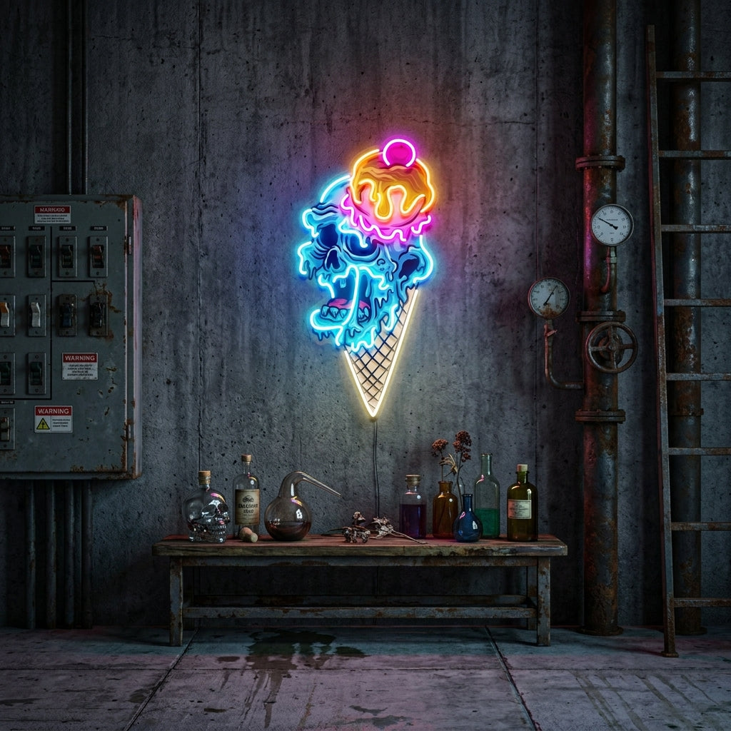 Ice Cream Zombie LED Neon Sign Light Pop Art