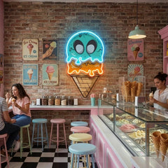 Ice Cream Zombie Isolated Artwork Led Neon Sign Light