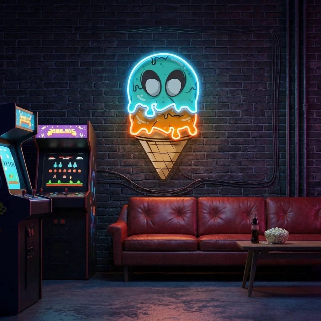 Ice Cream Zombie Isolated Artwork Led Neon Sign Light